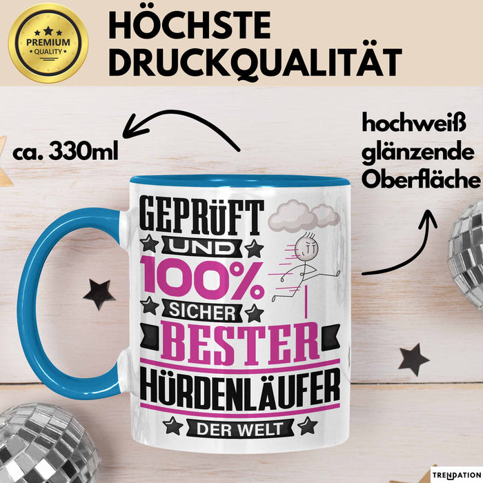 Hürdenläufer Geschenk Lustiger Spruch für Hürdenläufer Geschenkidee Bester Hürdenläufer Der Welt Blau Trendation