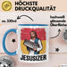 Jesus Keyboardspieler Tasse Geschenk Jesusizer Christlicher Geschenkidee Lustig Blau Trendation