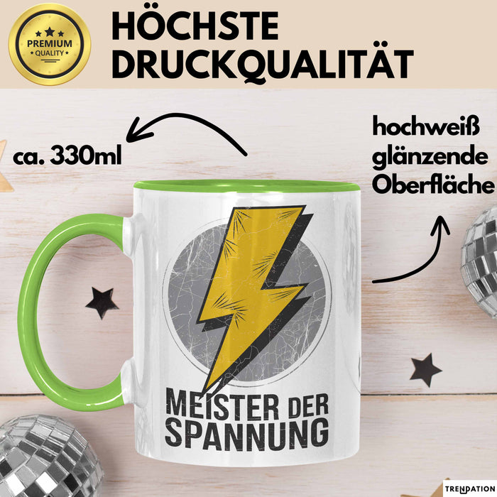 Elektriker Tasse Geschenk Meister der Spannung Geschenk Grün Trendation