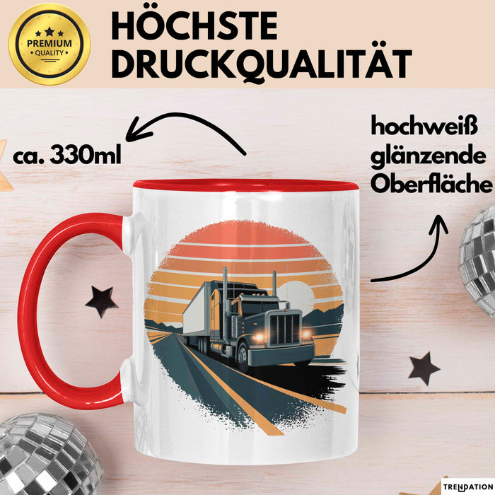 Lkw Fahrer Tasse Geschenkidee Fernfahrer Lustiger Spruch Geschenkidee Lustig Rot Trendation