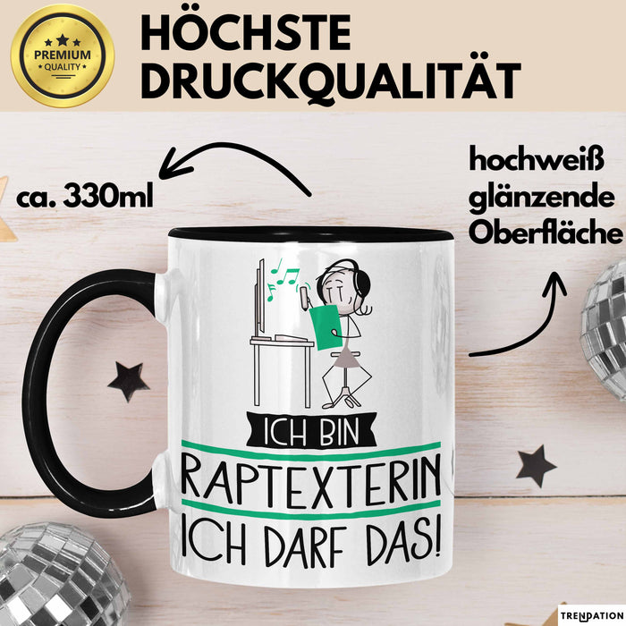 Geschenk für Raptexterin Tasse Lustige Geschenkidee Geburtstag Ich Bin Raptexterin Ich Darf Das Trendation