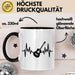 Gitarrist Geschenk Tasse für Gitarrenspieler Männer Geschenkidee Herzschlag Gitarre Kaffee-Becher Schwarz Trendation