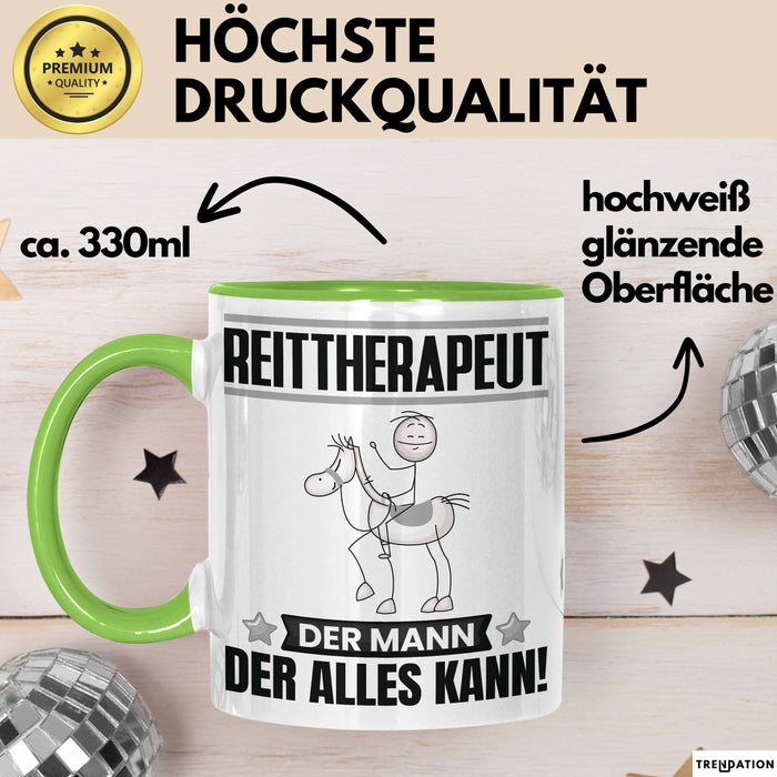 Reittherapeut Tasse Geschenk für Reittherapeut Der Mann Der Alles Kann Geschenkidee zum Geburtstag Grün Trendation