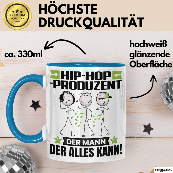 Hip-Hop-Produzent Tasse Geschenk für Hip-Hop-Produzent Der Mann Der Alles Kann Geschenkidee zum Geburtstag Blau Trendation