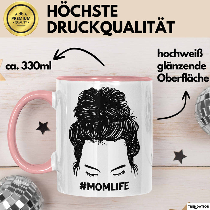 Mutter Tasse Geschenk Stress #Momlife Geschenkidee für beste Mama Muttertag Idee Mom Geschenk von Tochter an Mutter Rosa Trendation