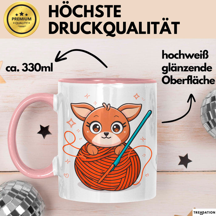 Häkel Fan Tasse Geschenk Lustige Geschenkidee Spruch Für Amigurumi Macher Rosa Trendation