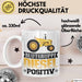 Auto Tasse Geschenk Blutgruppe Positiv Traktor Spruch Geschenkidee bagger Weiß Trendation