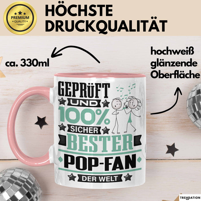 Pop-Fan Geschenk Lustiger Spruch für Pop-Fan Geschenkidee Bester Pop-Fan Der Welt Rosa Trendation