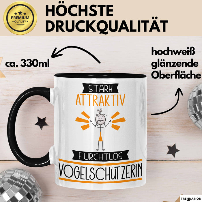 Vogelschützerin Tasse Geschenk Becher Stark Attraktiv Furchtlos Vogelschützerin Lustige Geschenkidee Trendation