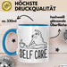 Frosch Tasse Geschenk Self Care Humor Geschenkidee Kaffee-Becher Blau Trendation