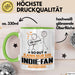 Indie-Fan Geschenk Tasse So Gut Kann Nur Ein Indie-Fan Aussehen Geschenkidee Kaffee-Becher Grün Trendation