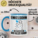 Enkelsohn Tasse Geschenk für Enkelsohn Der Mann Der Alles Kann Geschenkidee zum Geburtstag Blau Trendation