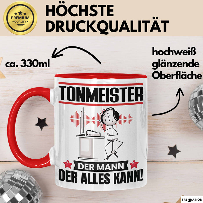 Tonmeister Tasse Geschenk für Tonmeister Der Mann Der Alles Kann Geschenkidee zum Geburtstag Rot Trendation