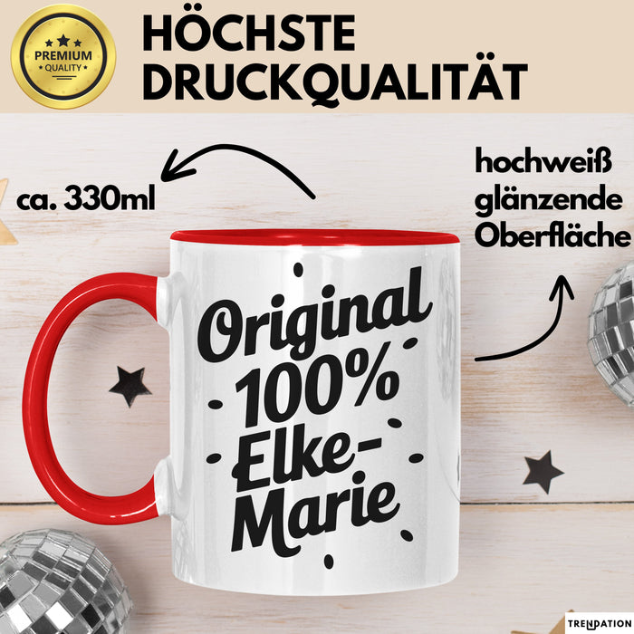 Elke-Marie Tasse Geschenk Original 100% Elke-Marie Geschenkidee Geburtstag Rot Trendation