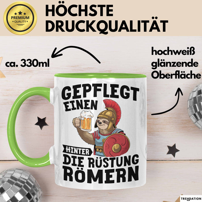 Biertrinker Tasse Geschenk Gepflegt Einen Hinter Die Rückstung Römern Becher Grün Trendation