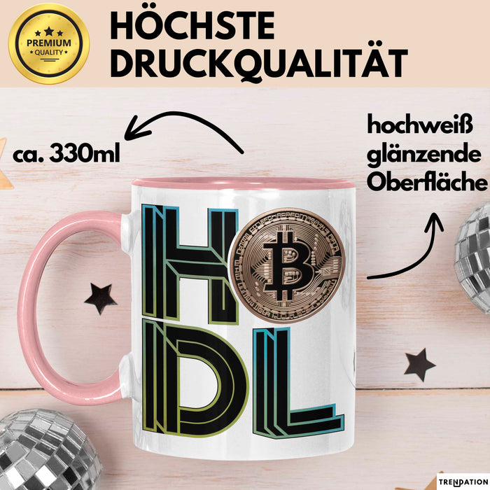 Kryptowährungs Fan Tasse Geschenkidee für Krypto Besitzer Rosa Trendation