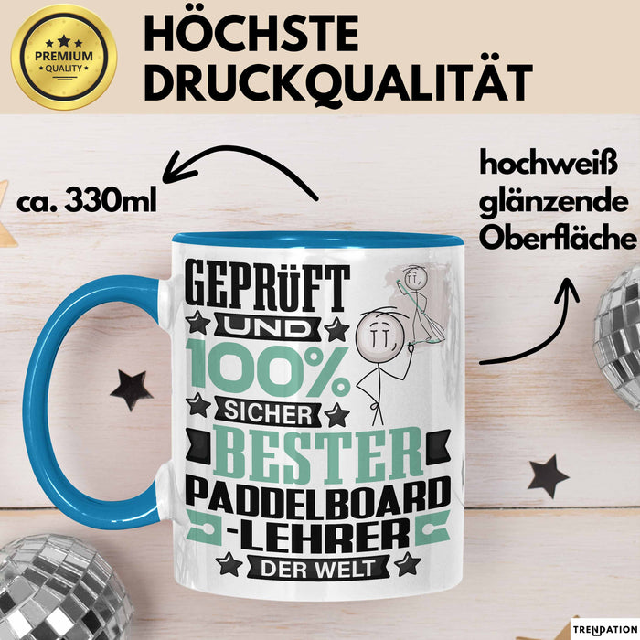 Paddelboard-Lehrer Geschenk Lustiger Spruch für Paddelboard-Lehrer Geschenkidee Bester Paddelboard-Lehrer Der Welt Blau Trendation
