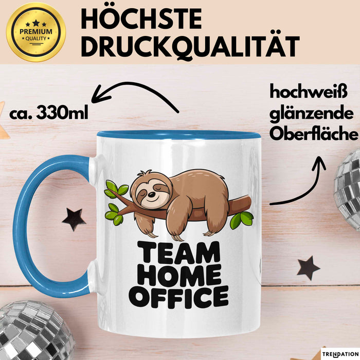 Bürokollege Faultier Tasse Geschenk Lustige Geschenkidee Team Home Office Blau Trendation