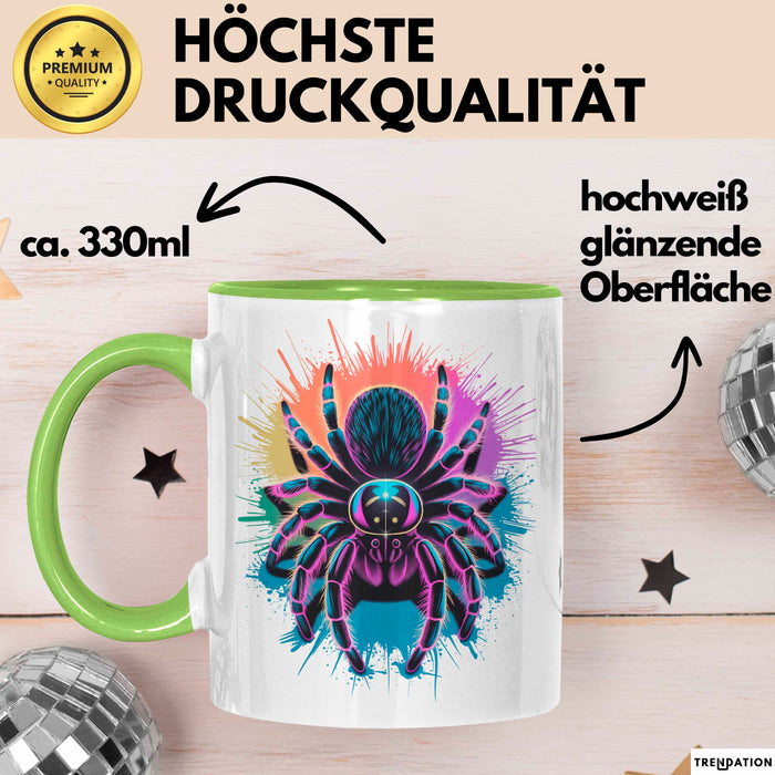 Spinne Vogelspinne Tier Tasse Geschenk Lustige Geschenkidee Spruch Grün Trendation