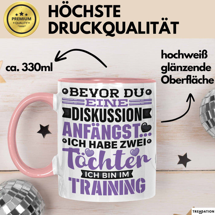 Mama Papa Tasse Geschenk 2 Töchter Geschenkidee Muttertag Vatertag Geschenke Rosa Trendation