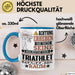 Triathlet Geschenk Tasse Lustiger Spruch Erheben Sie Sich Der Triathlet Betritt den Raum Blau Trendation