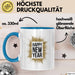 Neujahrsfeier Tasse Geschenk Lustige Geschenkidee Spruch Frohes Neues Jahr Blau Trendation