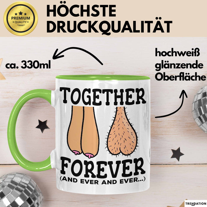 Ehemann Ehefrau Paare Jahrestag Tasse Geschenk Lustige Geschenkidee Spruch Für Immer Zusammen Grün Trendation
