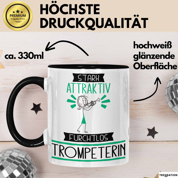 Trompeterin Tasse Geschenk Becher Stark Attraktiv Furchtlos Trompeterin Lustige Geschenkidee Trendation