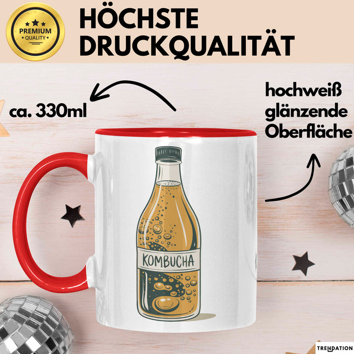 Kombucha Trinker Tasse Geschenkidee Darmgesundheit Liebhaber Rot Trendation