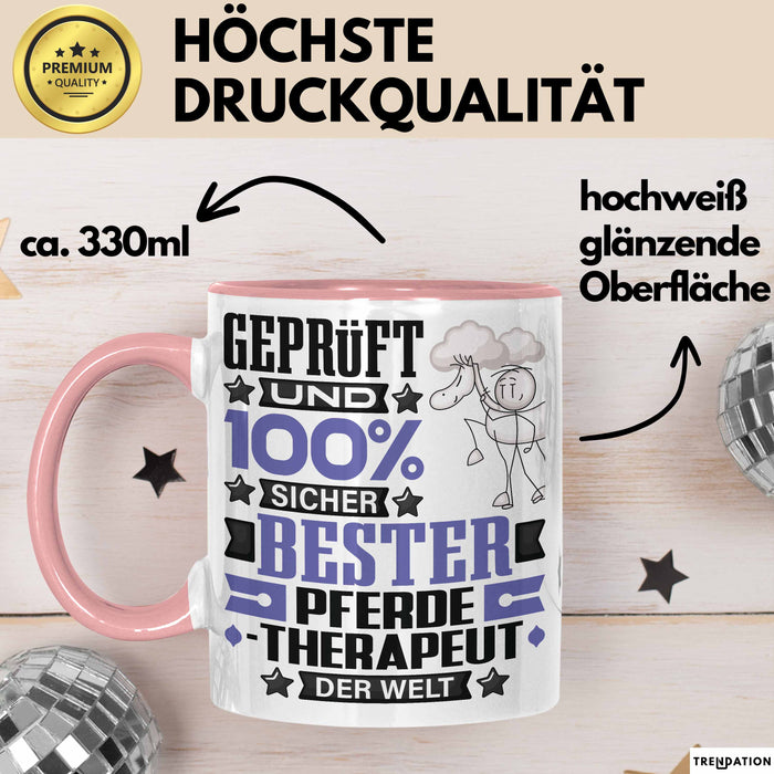 Pferdetherapeut Geschenk Lustiger Spruch für Pferdetherapeut Geschenkidee Bester Pferdetherapeut Der Welt Rosa Trendation
