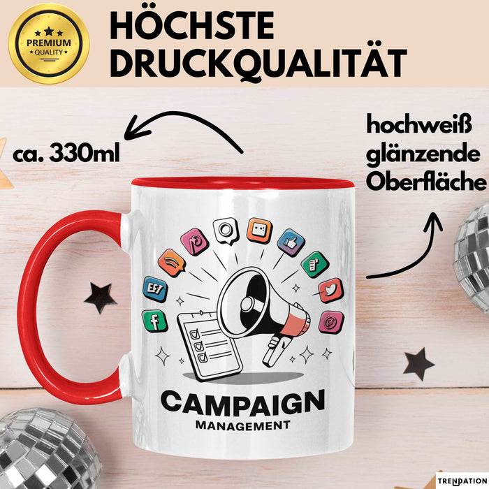 Kampagnen Manager Tasse Geschenk Lustige Geschenkidee Spruch Für Politische Strategen Rot Trendation