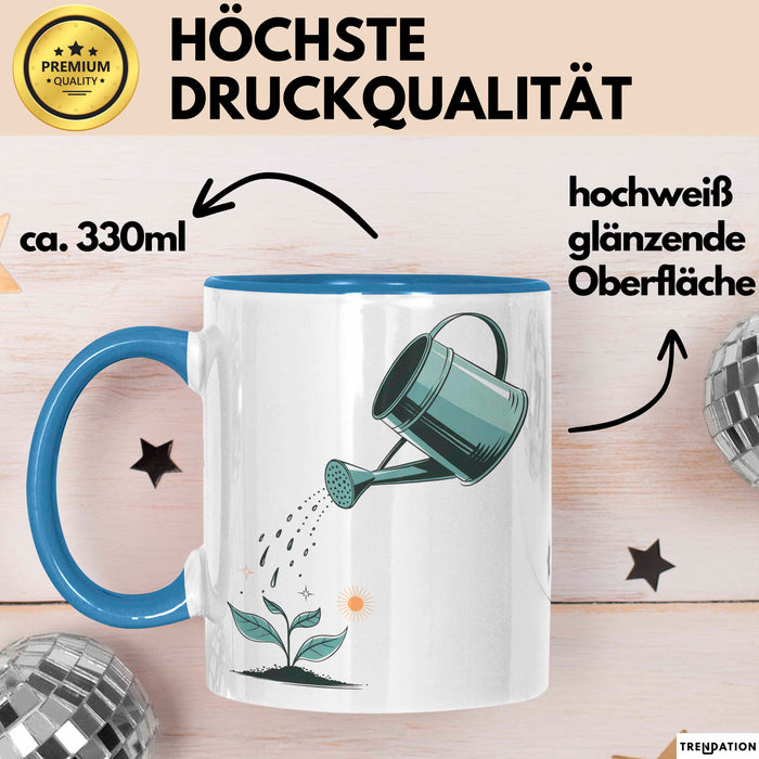 Gärtner Tasse Geschenkidee für Gartenliebhaber Blau Trendation