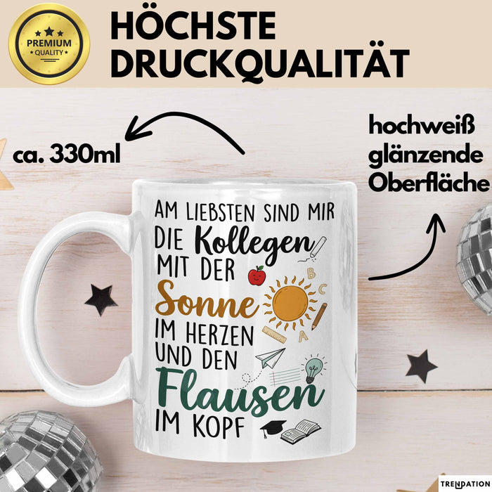 Büroarbeit Kollege Wertschätzung Tasse Geschenk Lustige Geschenkidee Spruch Am Liebsten Sind Mir Die Kollegen Weiß Trendation