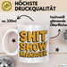 Sarkastischer Manager Sarkasmus Tasse Geschenk Lustige Geschenkidee Spruch Chaos Show Manager Weiß Trendation