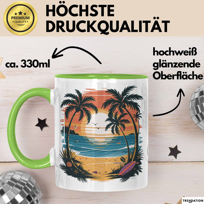 Sommerzeit Tasse Geschenkidee für Sonnenliebhaber Grün Trendation