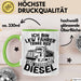LKW Fahrer Tasse Geschenk Ich Bin LKW Fahrer Trinke Bier und Verbrenne Diesel Humor Geschenkidee Kaffee-Becher Grün Trendation