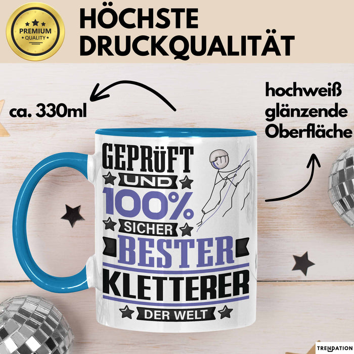 Kletterer Geschenk Lustiger Spruch für Kletterer Geschenkidee Bester Kletterer Der Welt Blau Trendation