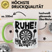 Dart-Spieler Geschenk Tasse Kaffee-Becher Darts Geschenkidee Spruch Geburtstag Ruhe Der Meister Wirft Grün Trendation
