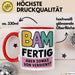 Schüler Abschluss Tasse Geschenk Lustige Geschenkidee Spruch Bam Fertig Rot Trendation