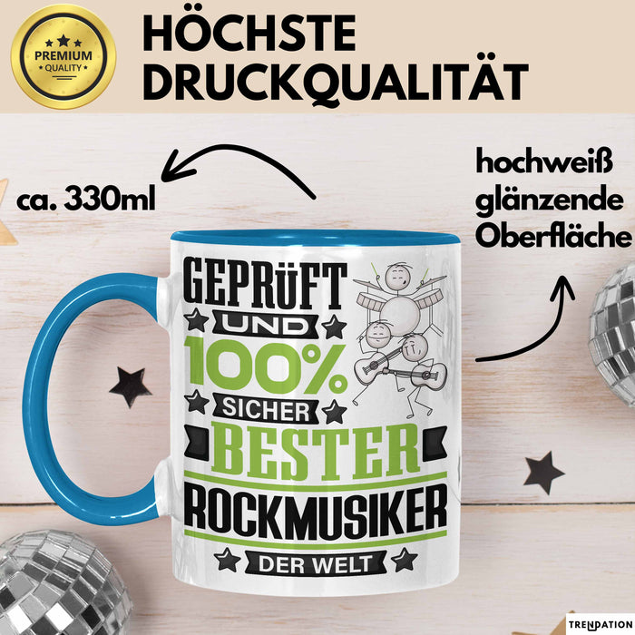 Rockmusiker Geschenk Lustiger Spruch für Rockmusiker Geschenkidee Bester Rockmusiker Der Welt Blau Trendation