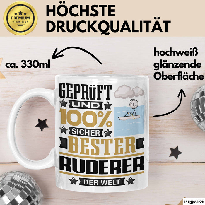 Ruderer Geschenk Lustiger Spruch für Ruderer Geschenkidee Bester Ruderer Der Welt Weiß Trendation