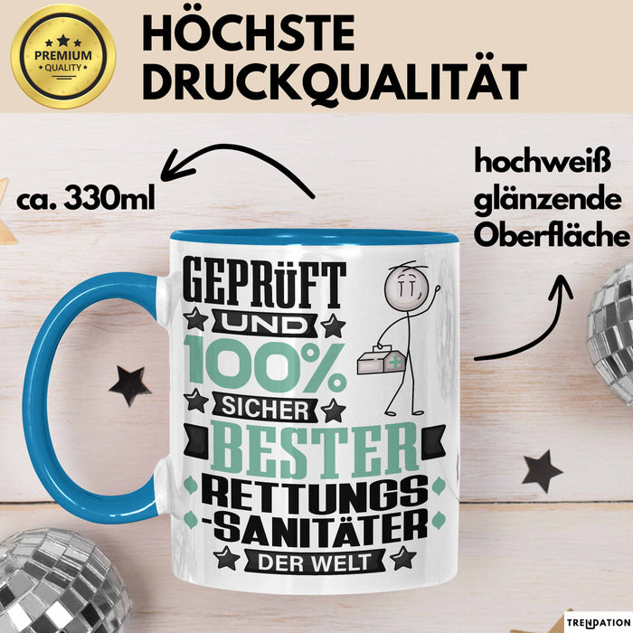 Rettungssanitäter Geschenk Lustiger Spruch für Rettungssanitäter Geschenkidee Bester Rettungssanitäter Der Welt Blau Trendation