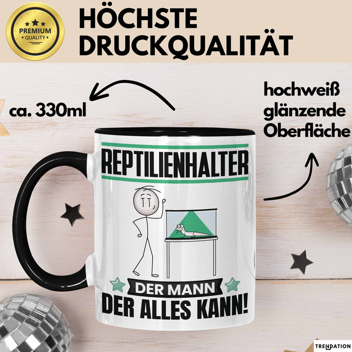 Reptilienhalter Tasse Geschenk für Reptilienhalter Der Mann Der Alles Kann Geschenkidee zum Geburtstag Schwarz Trendation
