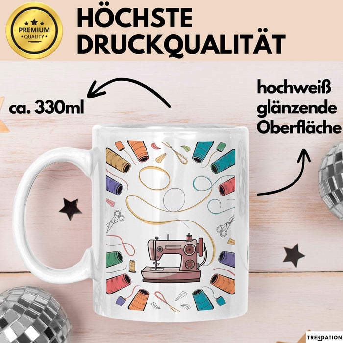 Näh Enthusiast Tasse Geschenk Lustige Geschenkidee Spruch Für Stich Liebhaber Weiß Trendation