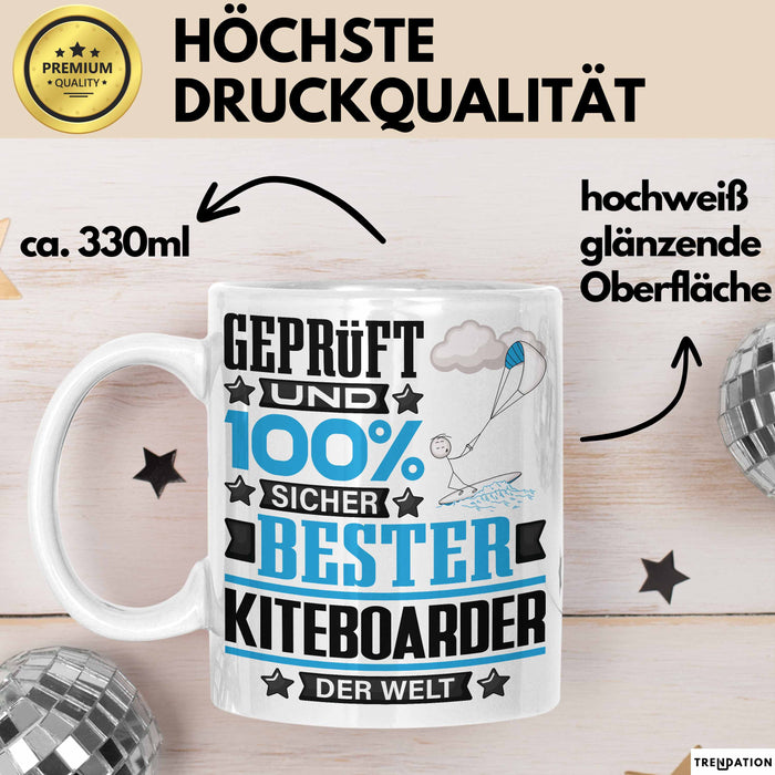Kiteboarder Geschenk Lustiger Spruch für Kiteboarder Geschenkidee Bester Kiteboarder Der Welt Weiß Trendation