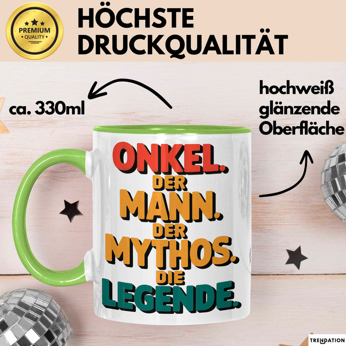 Onkel Sarkastisch Sarkasmus Tasse Geschenk Lustige Geschenkidee Spruch Onkel Der Mann Der Mythos Die Legende Grün Trendation