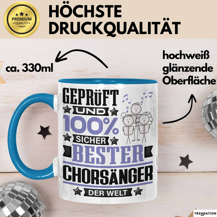 Chorsänger Geschenk Lustiger Spruch für Chorsänger Geschenkidee Bester Chorsänger Der Welt Blau Trendation