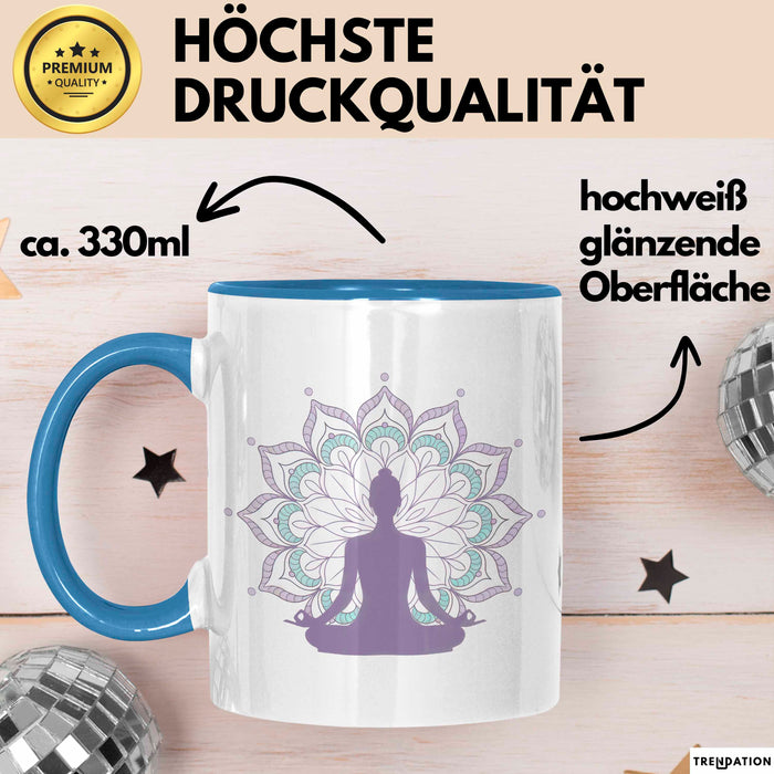 Yoga Liebhaber Tasse Geschenkidee für Zen Posen Suchende Blau Trendation