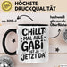 Gabi Tasse Geschenk Chillt Mal Alle Gabi Ist Ja Jetzt Da Geschenkidee Becher mit Name Schwarz Trendation