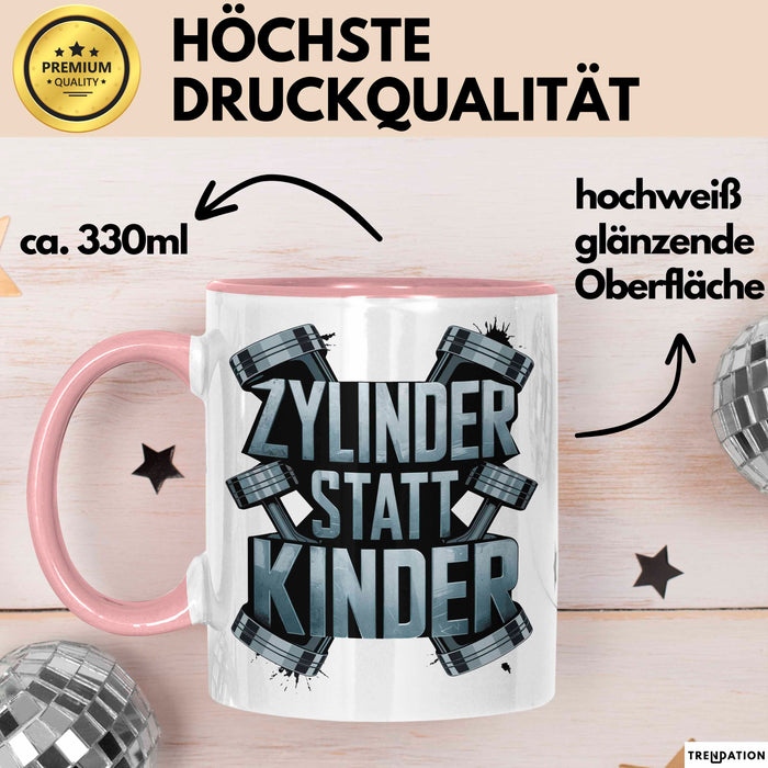 Automechaniker Tasse Geschenk Lustige Geschenkidee Spruch Zylidner Statt Kinder Rosa Trendation